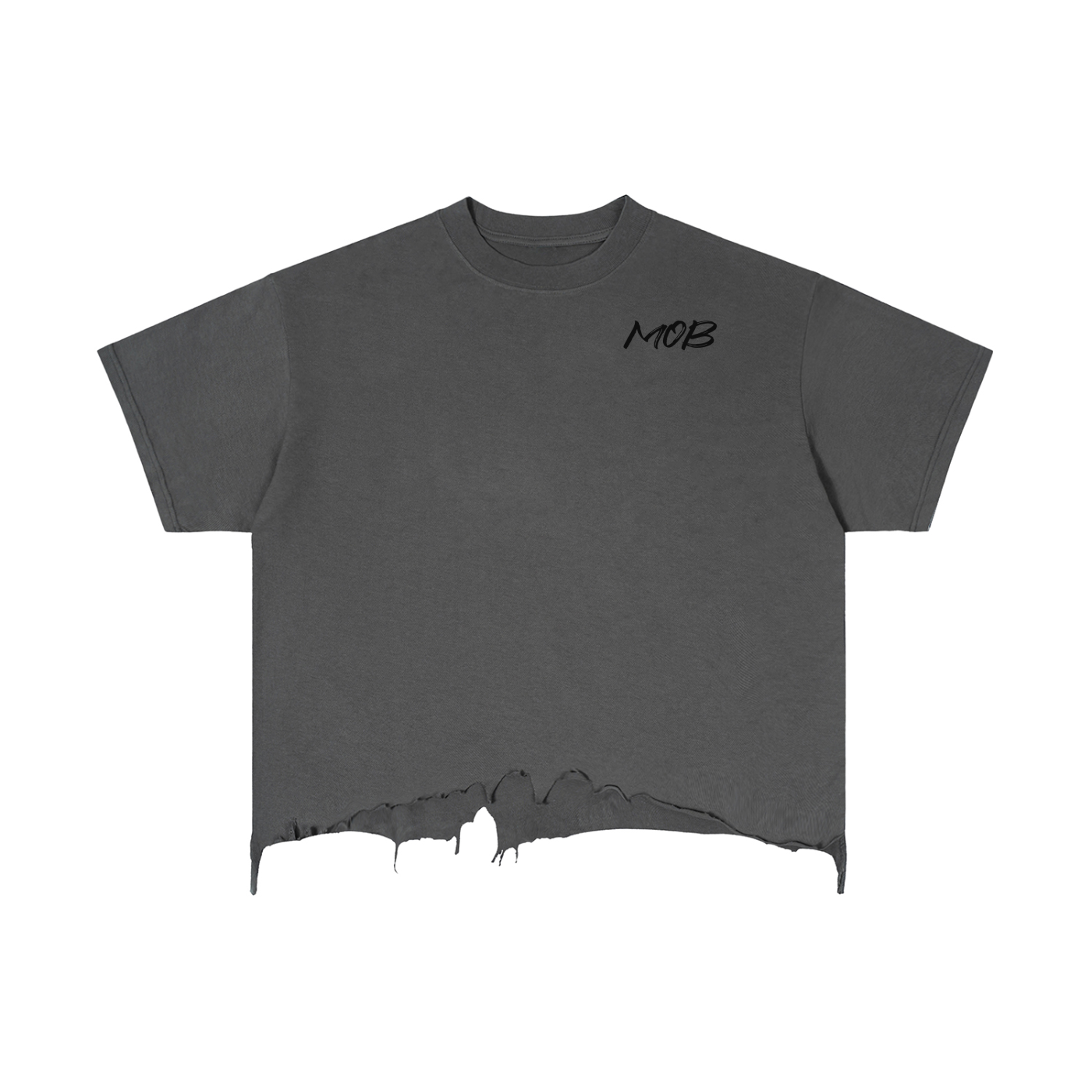 Vintage Wash Boxy Distressed Hem T-Shirt