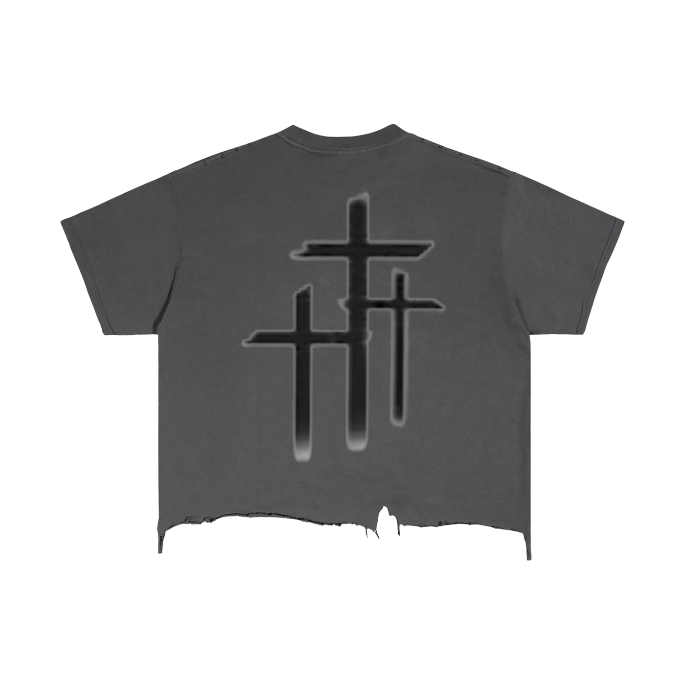 Vintage Wash Boxy Distressed Hem T-Shirt